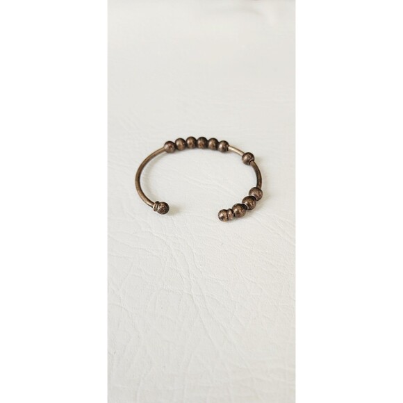 925 Sterling Silver Vintage Ball Add-A Bead Cuff Bracelet 6.25" - Picture 3 of 6